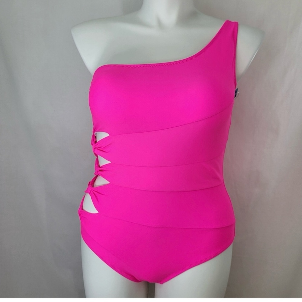 Live Life On The Beach pink Barbie core baithing suit size M NWT